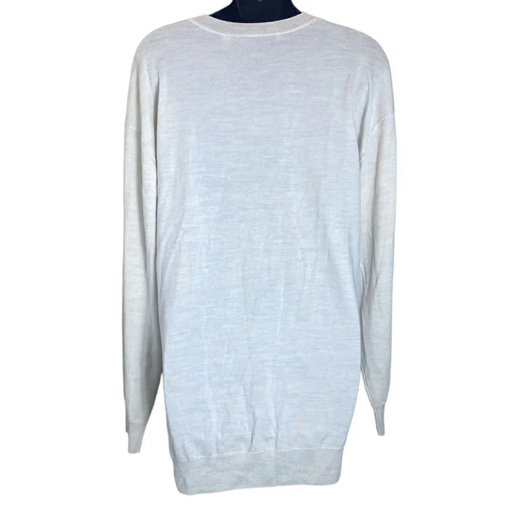 IRO women’s large aran mixed ecru 100% capsule minimalist sweater cozy winter - Picture 6 of 8